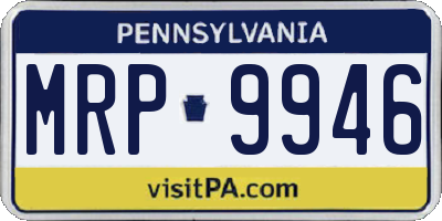 PA license plate MRP9946