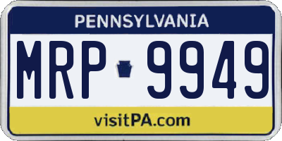 PA license plate MRP9949