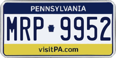 PA license plate MRP9952