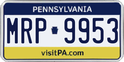 PA license plate MRP9953