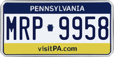 PA license plate MRP9958