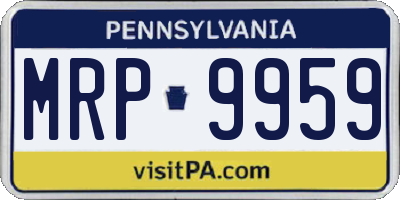 PA license plate MRP9959