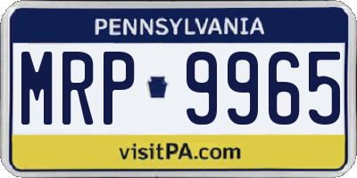 PA license plate MRP9965