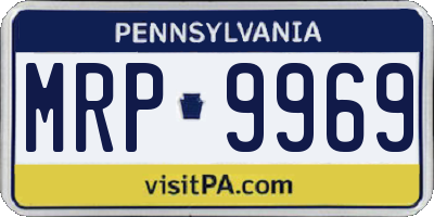 PA license plate MRP9969