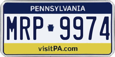 PA license plate MRP9974