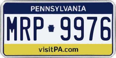 PA license plate MRP9976