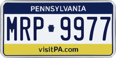 PA license plate MRP9977