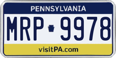 PA license plate MRP9978