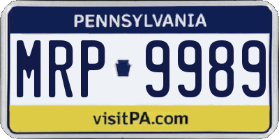 PA license plate MRP9989