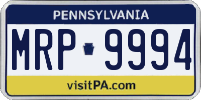 PA license plate MRP9994
