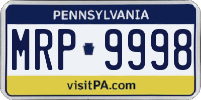 PA license plate MRP9998