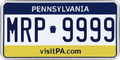 PA license plate MRP9999