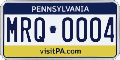 PA license plate MRQ0004