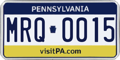 PA license plate MRQ0015
