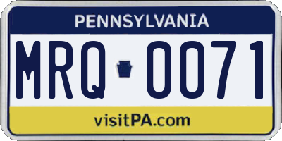 PA license plate MRQ0071