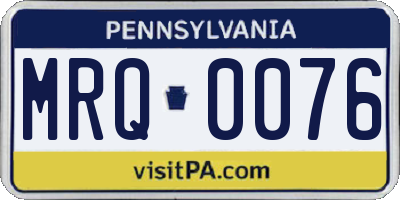 PA license plate MRQ0076