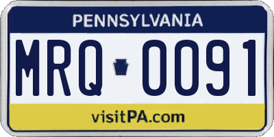 PA license plate MRQ0091
