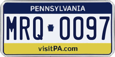 PA license plate MRQ0097