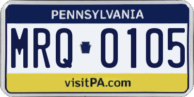 PA license plate MRQ0105