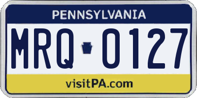 PA license plate MRQ0127