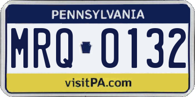 PA license plate MRQ0132