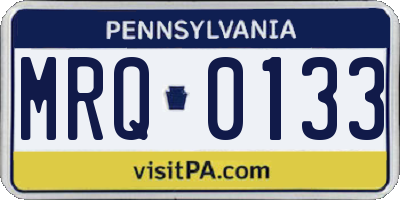 PA license plate MRQ0133
