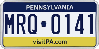 PA license plate MRQ0141