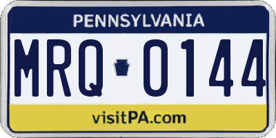 PA license plate MRQ0144