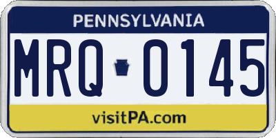 PA license plate MRQ0145