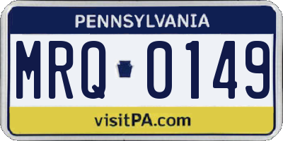 PA license plate MRQ0149