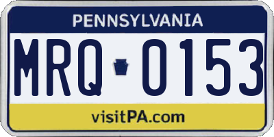 PA license plate MRQ0153