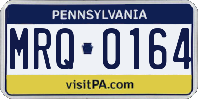 PA license plate MRQ0164