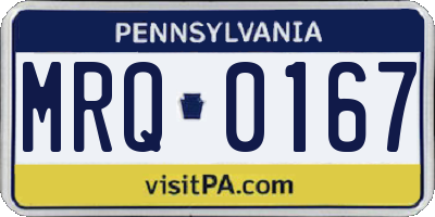 PA license plate MRQ0167