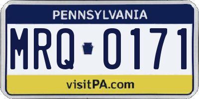 PA license plate MRQ0171