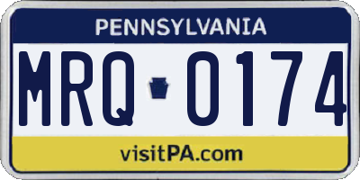 PA license plate MRQ0174