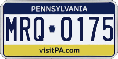 PA license plate MRQ0175