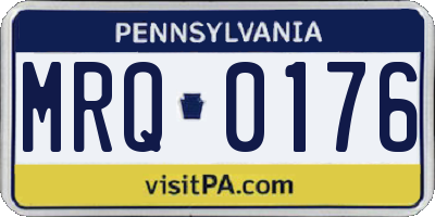 PA license plate MRQ0176