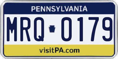 PA license plate MRQ0179