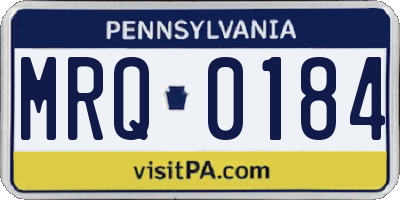 PA license plate MRQ0184