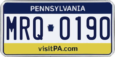 PA license plate MRQ0190