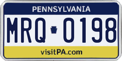 PA license plate MRQ0198