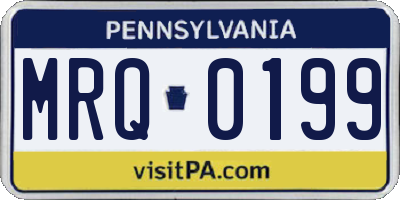 PA license plate MRQ0199