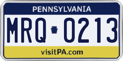 PA license plate MRQ0213