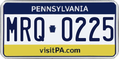 PA license plate MRQ0225