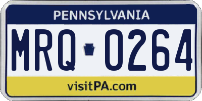 PA license plate MRQ0264