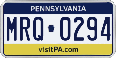 PA license plate MRQ0294