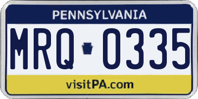 PA license plate MRQ0335