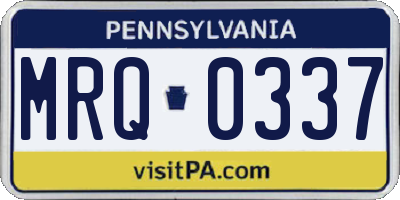 PA license plate MRQ0337