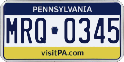 PA license plate MRQ0345