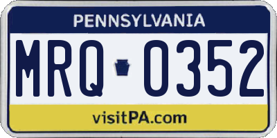 PA license plate MRQ0352